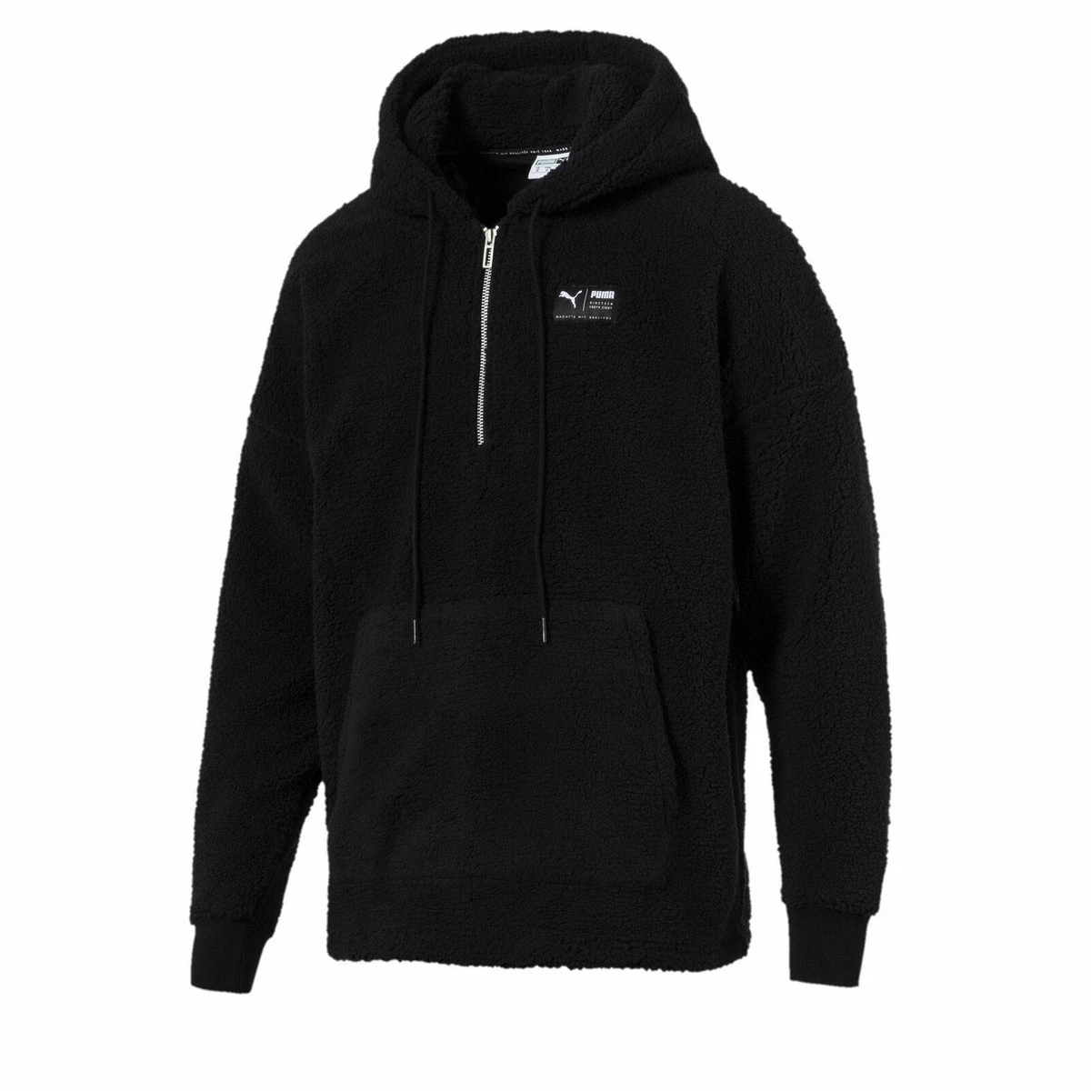 576770 01 Mens Puma Downtown Sherpa Halfzip Hoodie