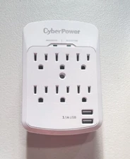 6-Outlet Swivel Professional Surge Protector Wall Tap With 2 USB Ports