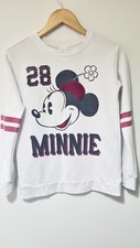 Ladies Womens Vintage Minnie Mouse Disney White Sweater Jumper Size S 8