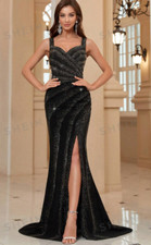 SHEIN Evening Dress Hot Diamond Fishtail Women's Formal Dress in Black , Size L