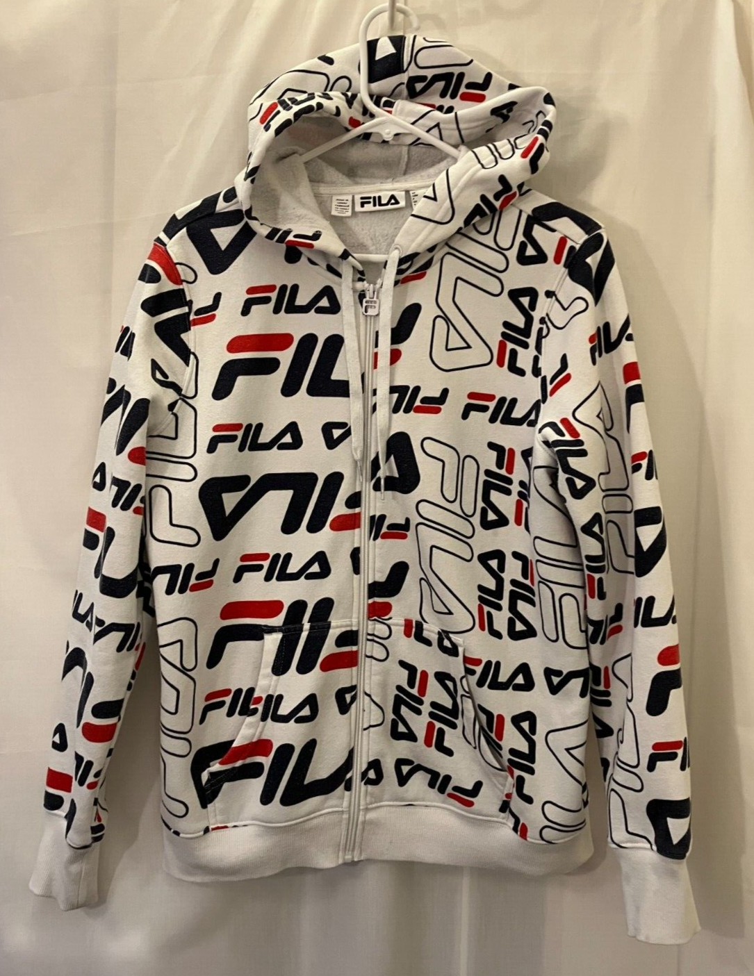 Felpa con cappuccio Fila con tasche Taglia Large 14 UK