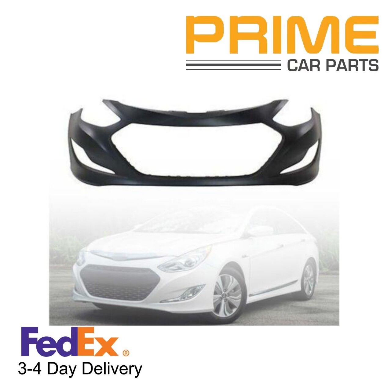 Fits 10-13 Hyundai Sonata Matte Black Horizontal Front Hood Bumper
