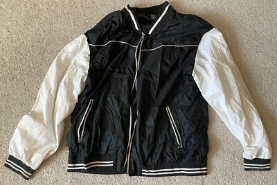 Rok Outerwear Black/White Zip Up  Jacket Mens 5XL