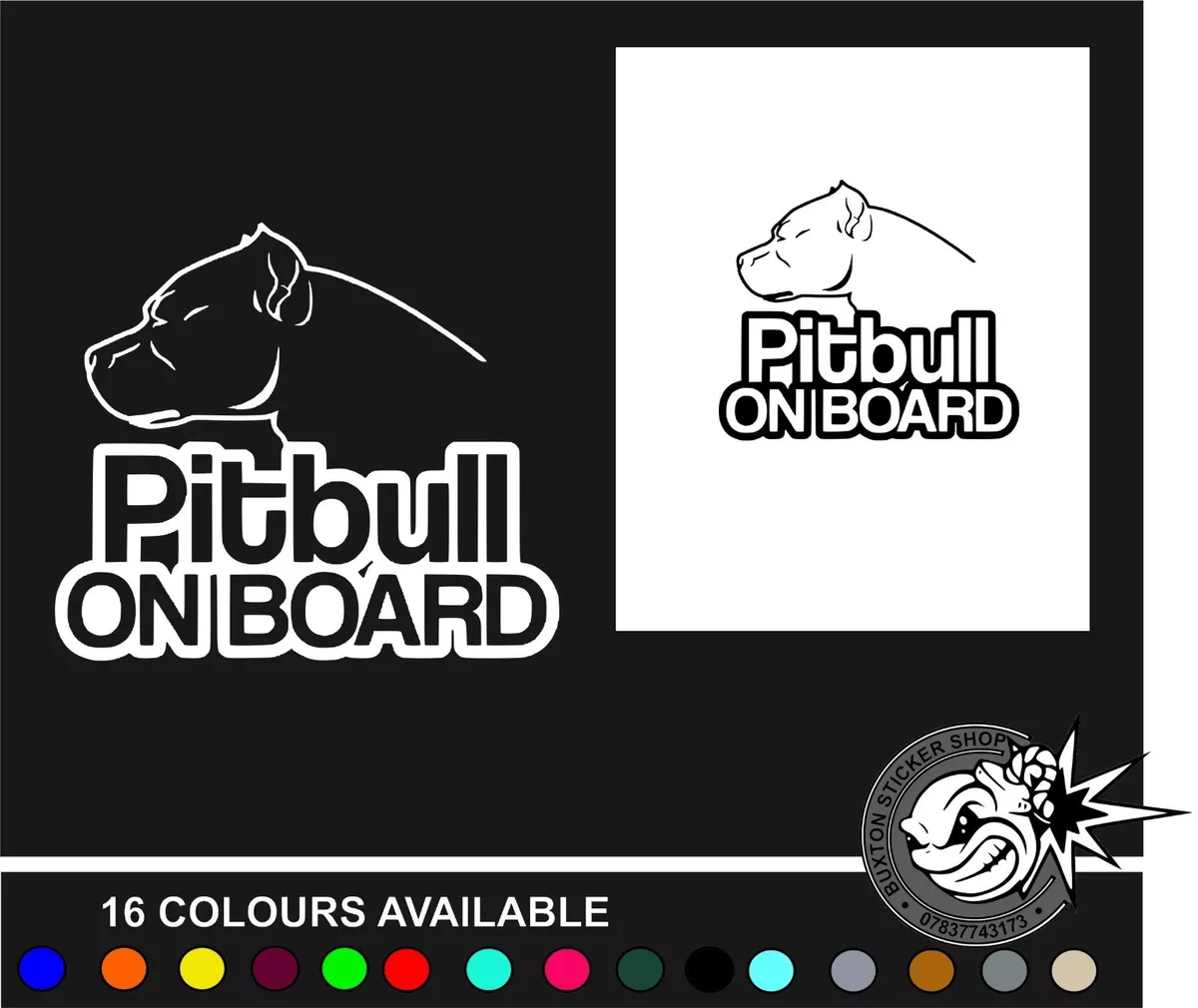 Pitbull On Board Dog car Van Vinyl Decal Sticker Van Window Laptop Funny