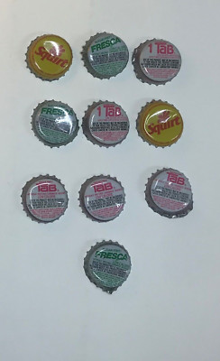 Mixed lot of 10 - 1970s Soda Bottle Caps Coke Fresca Tab Squirt lot #5