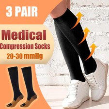 Anti Fatigue Elastic Pressure Copper Nylon Knee High Compression Socks 20-30mmHg