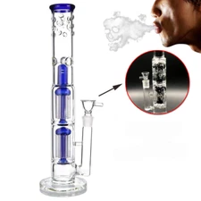 16" Heavy Glass Bong Percolate Bongs Smoking Hookah 18mm Bowl Water Pipe “USA”