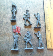 Group of 6 Semi Flat Lead Soldiers ,Marching band,2 inch