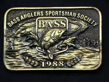 Vintage Bass Anglers Fishing Metal Belt Buckle Vintage Western Wear