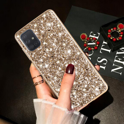 Bling Glitter Sequins Shockproof Rubber Phone Case Cover For Samsung Galaxy 