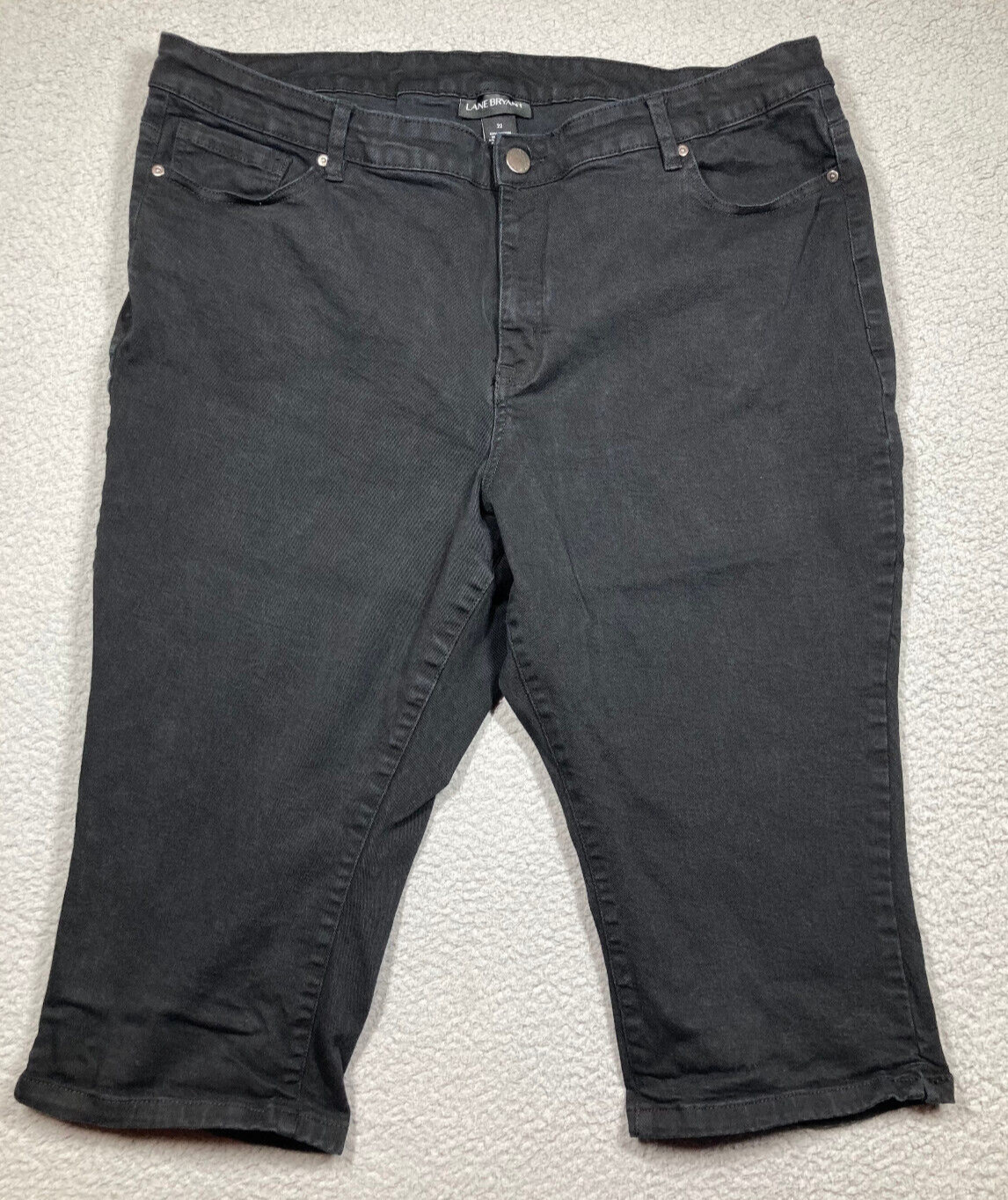 Lane Bryant Jeans Women's Plus 22 Black Capri High Rise 5 Pocket Stretch Denim