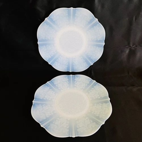 2 Vintage Macbeth Evans American Sweetheart Monax White Dinner Plate 10.75"
