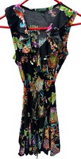 Ralph Lauren Wrap Dress Black Floral Sleeveless Stretch Size small