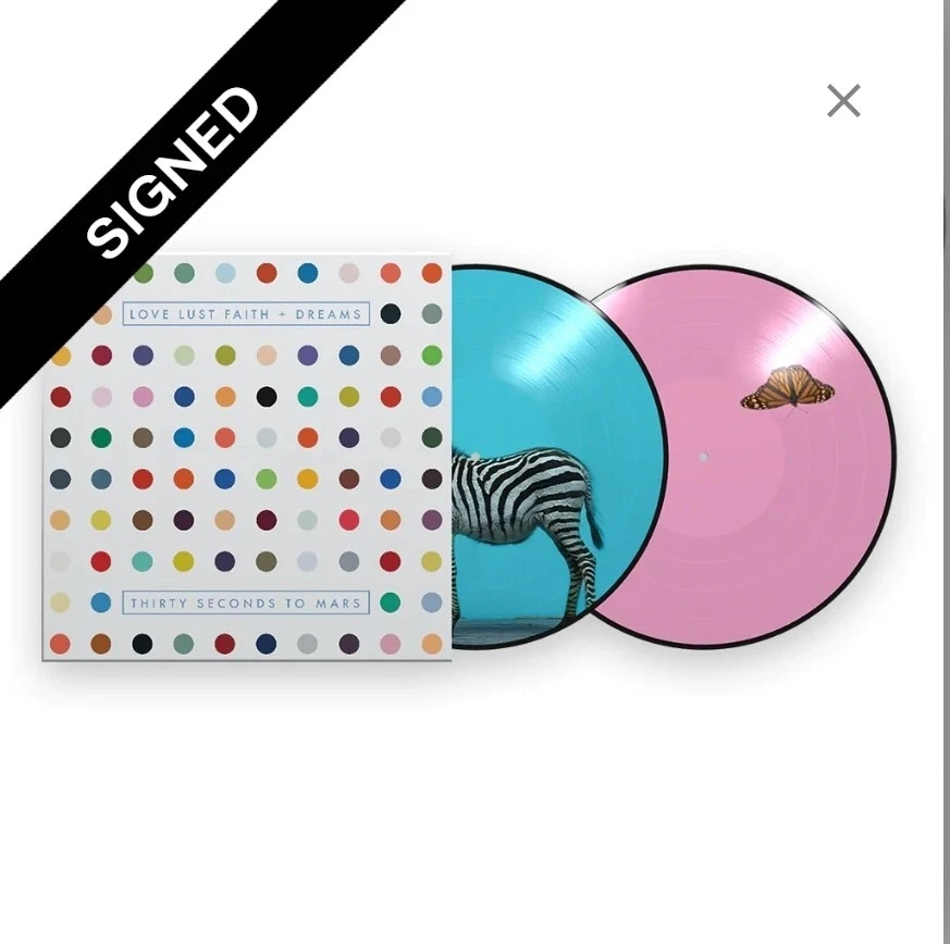 Signed - 30 Thirty Seconds To Mars: Love Lust Faith + Dreams New 2 LP Vinyl - Image 2 of 4