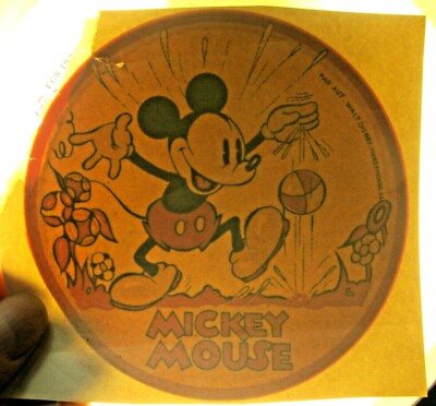 Rare C 1933 French Mickey Mouse Kicking Ball Big 5 Water Slide Decal Disney Ebay