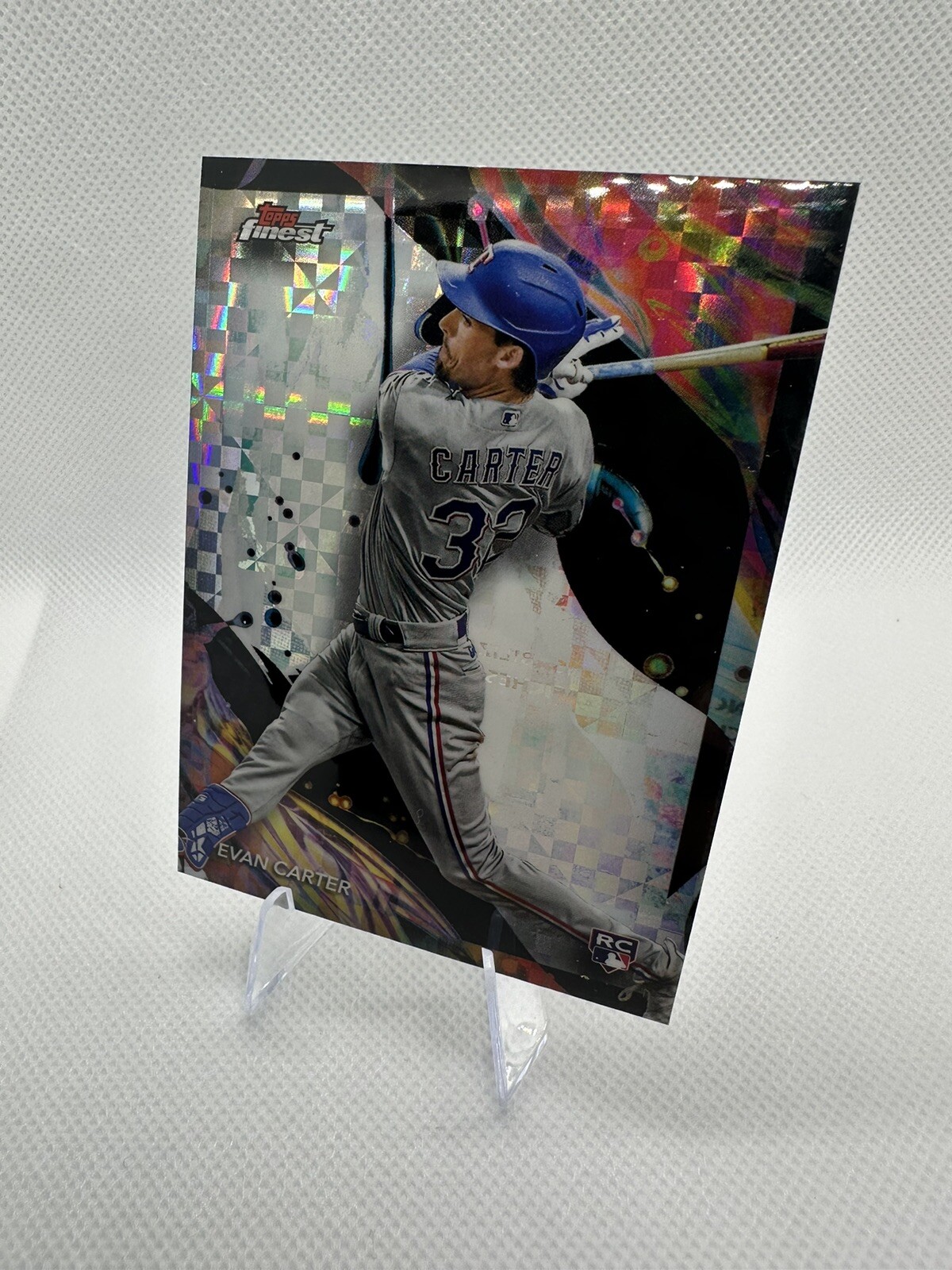 2024 Topps Finest Baseball Evan Carter RANGERS #107 Rookie RC X-Fractor Uncommon