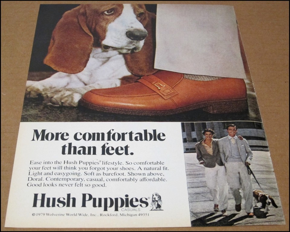 1979 Hush Puppies Shoes Print Ad Vintage Advertisement 8.25