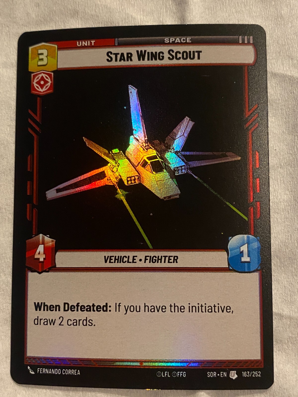 STAR WARS UNLIMITED TCG SoR STAR WING SCOUT Unc Foil NM