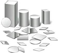 Geiserailie 300 Pieces 1 Inch 3 Shapes Mirror Mosaic Tile round Diamond Square M