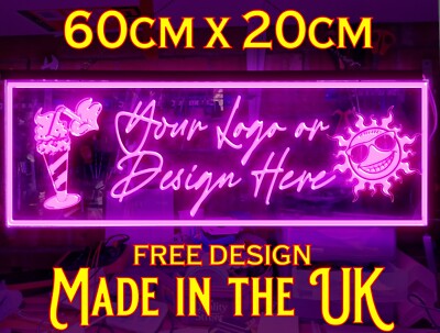 60cm x 20cm Neon LED Schild personalisiert Männerhöhle Hausbar freie Gestaltung