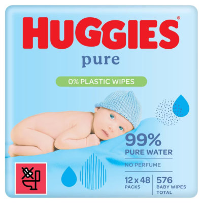 Huggies Pure Baby Wipes 24 PACKS 12x48 Total 1152 Wipes 99% Pure