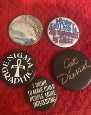 COLLECTION 5 SILLY FUNNY JACKET HAT BUTTONS GET DRESSED ALCOHOLIC DRINK VINTAGE