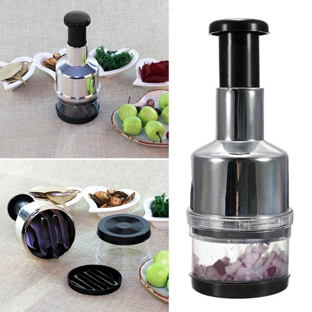 Manual Hand Press Onion Food Garlic Cutter Stainless Steel Fruit Chopper Peeler-image