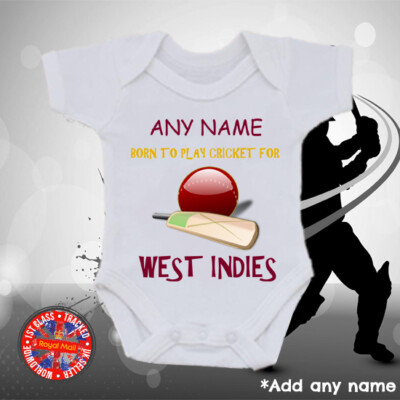 West Indies personalisierte Cricket Baby Weste, Geschenk, Jungen, Mädchen 