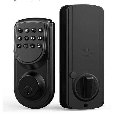 HOTATA Keyless Entry Door Lock with Keypad Smart Electronic Deadbolt Lock Up ...