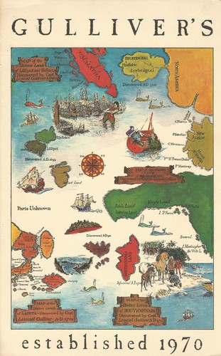 Vintage GULLIVER'S Restaurant Menu Irvine California 1980 - Bild 1 von 2