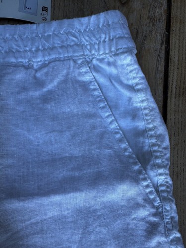 NEW!! Fabulous ZARA Pure White 100% Linen Casual Summer SHORTS, XL - 第 2/5 張圖片