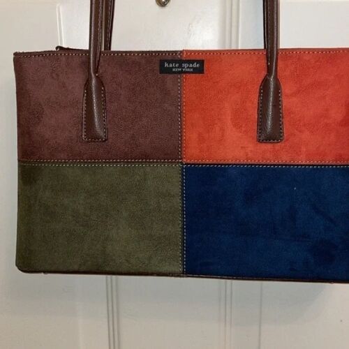 Vintage Kate Spade Wildleder Color Block Handtasche - Top gebrauchter Zustand - Bild 2 von 12