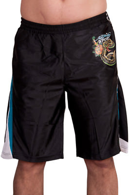 Short De Survêtement Ed Hardy Homme - 100% Polyester, Motif Tattoo, Neuf Avec étiquettes