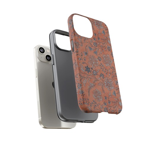 Indian Chintz Inspired Phone Case, Vintage Copper Colored Floral Print Boho Chic - Picture 32 of 177