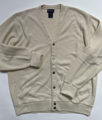 Vintage 90s PAR FOUR Cardigan Sweater X-LARGE Cream Beige All Acrylic USA Made - Picture 4 of 9