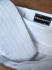 Traditional STOCK TIE WHITE White w SILVER Line NEW USA made Foxhunting