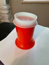 Vintage Tupperware Sippy Cup Orange 1318 Flower with lid, complete, 2 pieces