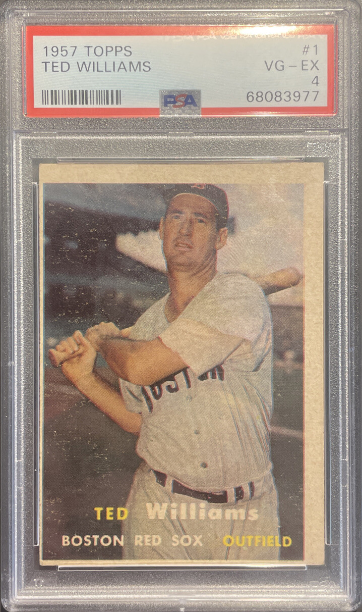1957 Topps #1 Ted Williams PSA 4 - Excellent Boston Red Sox Baseball Card