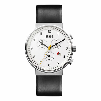 Braun Herren BN0035 klassischer Chronograph mit Lederband, WHBKG