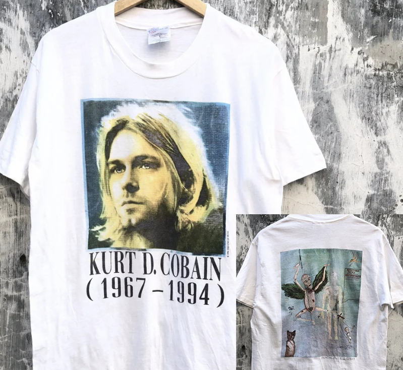 Vintage Memorial Kurt Cobain 1967-1994 Shirt Double Sides Unisex