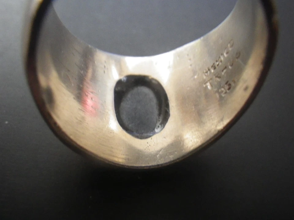 Piedra de ónix mexicana de plata .925 para hombre - con peso 19,22 gramos-Talla 12 Foto 4 de 4