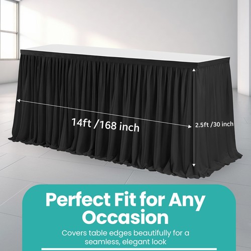 Polyester Skirt Style Table Cloth Wedding Party Tableskirt Reception Decor - Picture 28 of 30