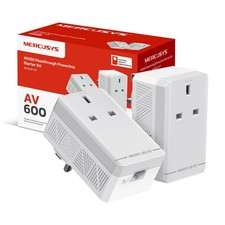 Mercursys MP300P KIT AV600 Powerline Adapter Starter KIT, Powerline Network Adap