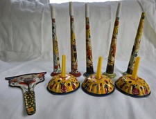 U.S. Metal Toy MFG Co. Vintage Metal Party Noisemakers Set Clown Lot of 8
