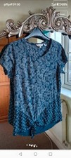 Fatface size 8 navy blue pattern  Shortsleeve top tie front