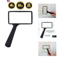 Jumbo Rectangular Handheld Magnifying Glass 3X Magnification – Scratch Resist...