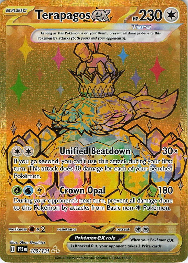 TERAPAGOS EX 180/131 Holo Hyper Rare PRISMATIC EVOLUTIONS Pokemon Holo Near Mint
