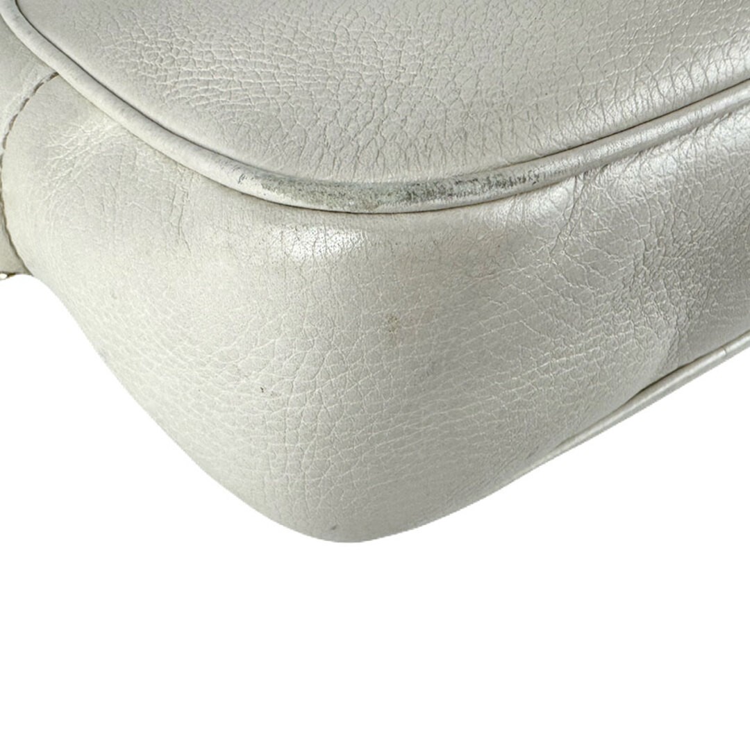 GUCCI Ivory Leather Crossbody Bag Gold Hardware Used 16x19cm Fashion Valid thumbnail 8