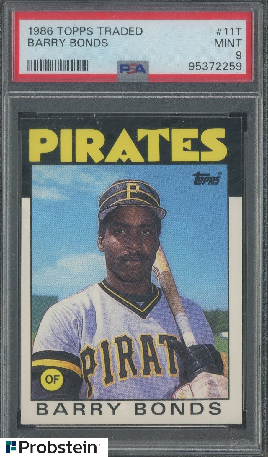 1986 Topps Traded #11T Barry Bonds Pittsburgh Pirates RC Rookie PSA 9 MINT
