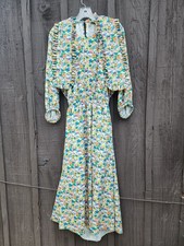 Tibi Sabine Floral Allonge Collar Dress Size 4 Find The Gnomes Open Back Stretch